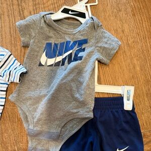 Nike Gray Infant Tee with Blue Graphic - 6M